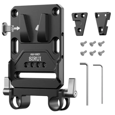 Abbildung von SIRUI V Lock Base Station and Wedge Kit, Universal Mount Battery Plate with Dual 15mm Rod Clamp for Camera Power Supply, Quick Release Set Multi Mounting Points, AM VM01