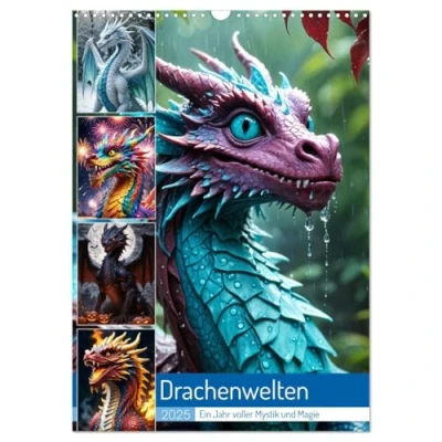 Abbildung von Drachenwelten Ein Jahr voller Mystik und Magie (Wandkalender 2025 DIN A3 hoch), CALVENDO Monatskalender