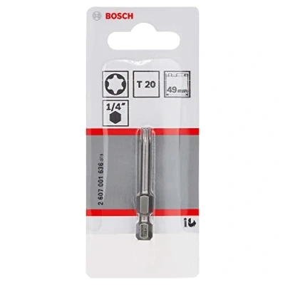Abbildung von Bosch Professional Bit Extra Hart für Innen Torx Schrauben (T20, Länge: 49 mm, 1 Stück), 2607001636