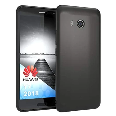 Abbildung von EAZY CASE Handyhülle Silikon mit Kameraschutz kompatibel Huawei Y7 (2018) / Prime in schwarz matt, Ultra dünn, Slimcover, Silikonhülle, Hülle, Softcase, Backcover