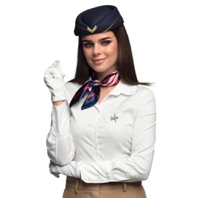 Abbildung von Boland 33205 Kostümset für Erwachsene, Flugbegleiter, Kostümzubehör Fasching oder Mottoparty, Set Faschingskostüme