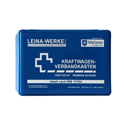 Abbildung von Leina Werke 10001 KFZ Verbandkasten Standard, Blau/Weiß