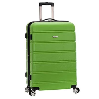 Abbildung von Rockland Melbourne Hardside Erweiterbares Spinner Rad Gepäck, Grün, Checked Large 28 Inch, Hartschalen Koffer, erweiterbar