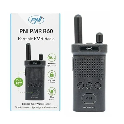 Abbildung von Tragbarer Radiosender PNI PMR R60 446 MHz, 0,5 W, Scan, Tastensperre, SOS, Monitor, 1200 mAh Akku