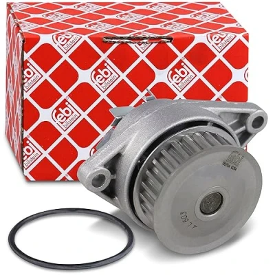 Abbildung von FEBI BILSTEIN 09754 Wasserpumpe 27 Aluguss mit Dichtring Metall VOLKSWAGEN: Golf 3, 4 Schrägheck, Polo IV SEAT: Ibiza 3 Schrägheck