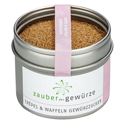 Abbildung von Zauber der Gewürze Crêpes &amp; Waffeln Gewürzzucker leckere Mischung auch für Pfannkuchen, Porridge, Milchreis oder Desserts, in Top Qualität und wiederverschließbarer Aroma Dose 90 g