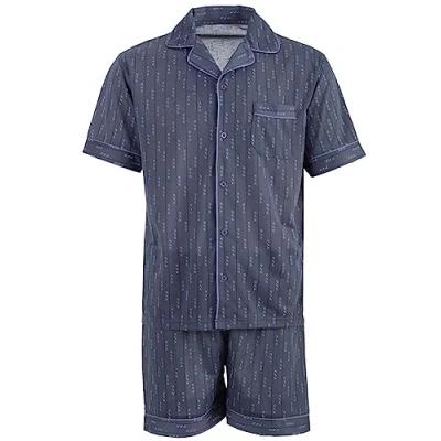 Abbildung von Lucky Herren Pyjama Shorty Schlafanzug Kurzarm Sommer mit Knopfleiste Größe M XXL, Farbe:Anthrazit, Größe:M