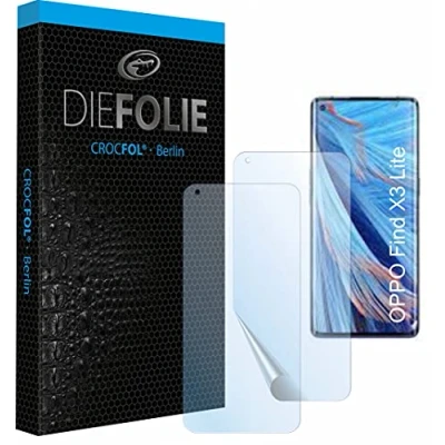 Abbildung von Crocfol Schutzfolie vom Testsieger [2 St.] kompatibel mit Oppo Find X3 Lite selbstheilende Premium 5D Langzeit Panzerfolie (Case friendly)