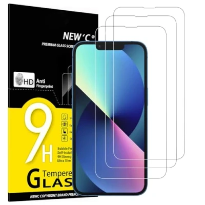 Abbildung von NEW&#039;C 3 Stück, Panzer Schutz Glas für iPhone 14, 13, 13 Pro (6,1&quot;), Frei von Kratzern, 9H Härte, HD Displayschutzfolie, 0.33mm Ultra klar, Ultrabeständig