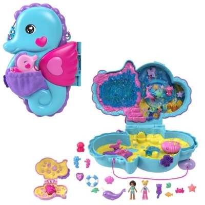 Abbildung von Mattel® Minipuppe Mattel HWP03 Polly Pocket Daddy and Me Seepferdchenschatulle