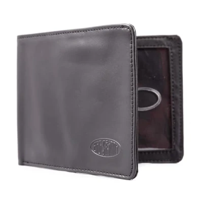 Abbildung von Big Skinny Herren Portemonnaie Super Leder Bi Fold Slim Wallet für bis zu 30 Karten Schwarz