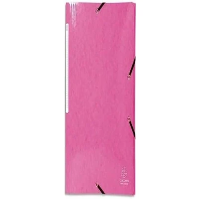 Abbildung von Exacompta 55824E Premium Einschlagmappe Iderama. Aus beschichteten Colorspan Karton DIN A4 mit 2 Gummizügen und 3 Klappen Pink Sammelmappe Dokumentenmappe