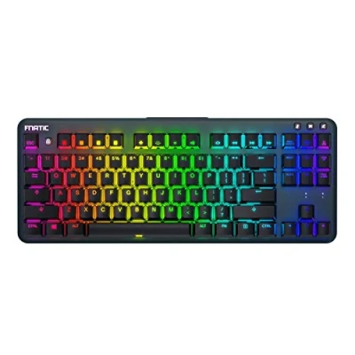 Abbildung von Fnatic MiniStreak Speed mechanische Gaming Tastatur mit LED Hintergrundbeleuchtung Silver Schalter kleine, kompakte und tragbare TKL Tastaturbelegung für Profi E Sportler (US Layout)