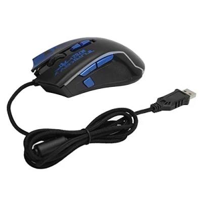 Abbildung von Estink USB Wired Mouse, RGB Optical Silent Computer Maus mit Lichteffekt, Gaming Office Heimcomputer Zubehör für Windows PC, Laptop, Desktop(Blau)