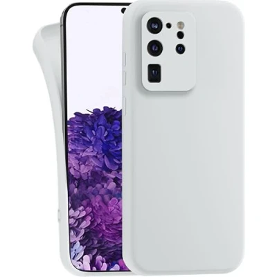 Abbildung von MyGadget Hülle kompatibel mit Samsung Galaxy S20 Ultra robuste Handyhülle TPU Case Slim Silikonhülle Back Cover Kratzfest Schutzhülle Matt Weiß