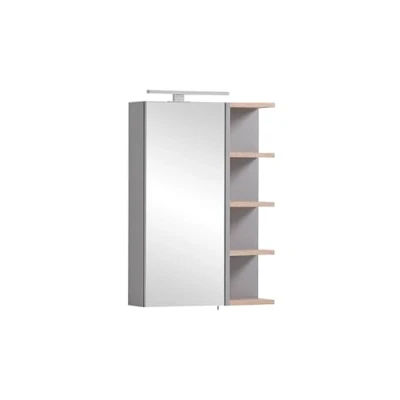 Abbildung von Schildmeyer Balto Spiegelschrank 157387, Platingrau/Wildeiche Dekor, 49,7 x 16,0 74,4 cm