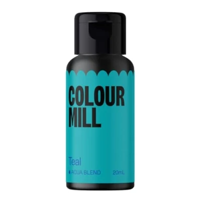 Abbildung von Colour Mill Aqua Blend Teal Lebensmittelfarbe auf Wasserbasis Lebensmittel Farbe Sehr Intensiv, Hoch Konzentriert, Vegan 20 ml