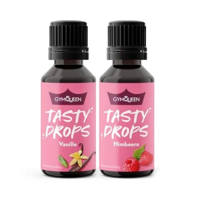 Abbildung von GymQueen Tasty Drops, Vanille &amp; Himbeere, 2x30ml, Flavour Drops ohne Kalorien