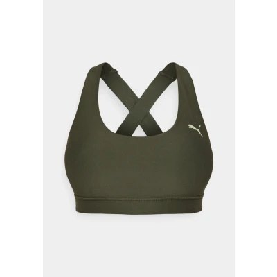 Abbildung von Puma BRA MID Sportbh mit mittlerer Stützkraft, Damen, Größe: Small, Dark olive