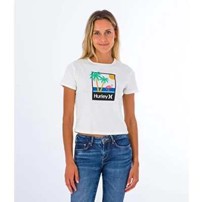 Abbildung von Hurley Damen Mingo Rib Baby Tee T Shirt, Marshmallow, XS