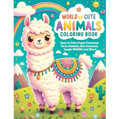 Abbildung von World of Cute Animals Coloring Book for Kids Ages 4 8: Easy to Color Pages Featuring Farm Animals, Sea Creatures, Jungle Wildlife and More!