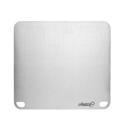 Abbildung von Gi.Metal Cooking plate to cook pizza at home, 40x35 cm, stainless steel 4mm