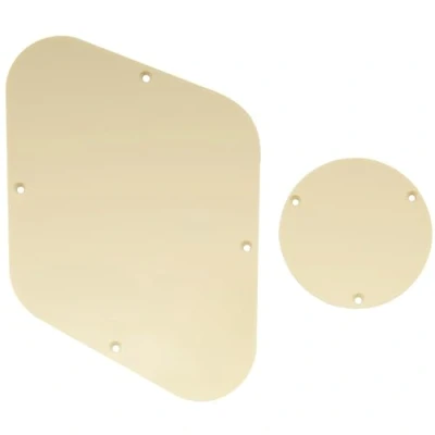 Abbildung von Musiclily LP Gitarren Control Plate BackPlate und Switchplate Schalter Abdeckplatte Set for USA Les Paul E Gitarre, 1 lagig Creme