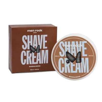 Abbildung von Men Rock Sandelholz Rasiercreme Nassrasiercreme mit &amp; Schwarzem Pfeffer für Herren, 100ml