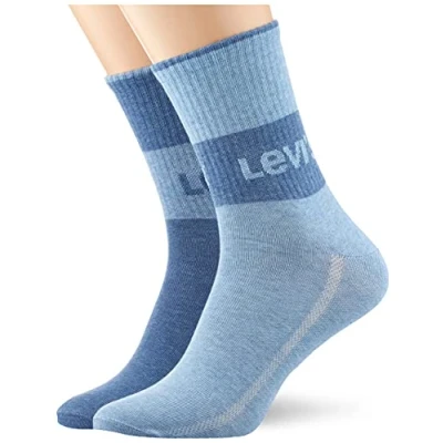 Abbildung von Levi&#039;s Unisex Adult Plant Based Dying Short Cut Socks, Blue Combo, 39/42