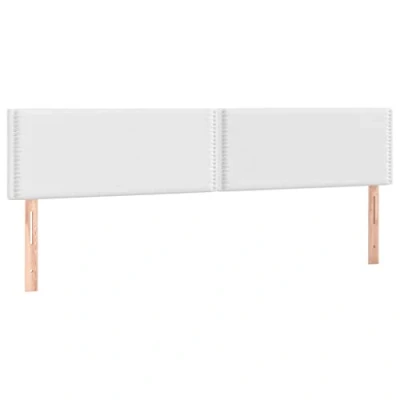 Abbildung von vidaXL LED Kopfteil Polsterkopfteil Bettkopfteil Betthaupt für Bett Bettrahmen Bettgestell Schlafzimmer Bettzubehör Weiß 160x5x78/88cm Kunstleder