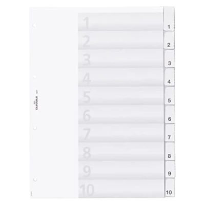 Abbildung von Durable Register A4 mit umschweißten Taben, 10tlg., 1 Stück, transparent, 682119