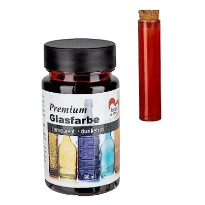 Abbildung von Ideen mit Herz Premium Glasfarbe transparent wasserfest 90 ml (dunkelrot)