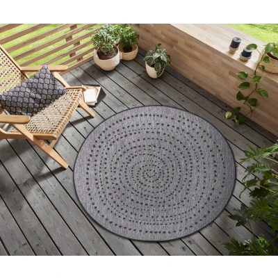 Abbildung von NORTHRUGS Teppich &quot;Bali&quot;, rund, In &amp; Outdoor, Wetterfest, Balkon, Garten, Wohnzimmer, Wasserfest