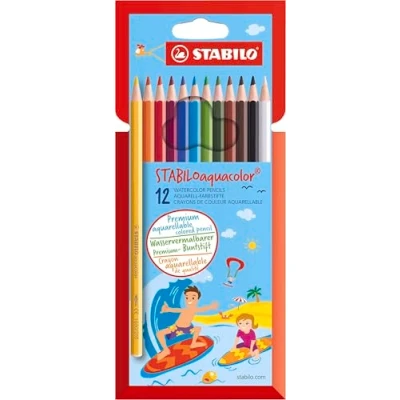 Abbildung von Aquarell Buntstift STABILO aquacolor 12er Pack mit 12 verschiedenen Farben