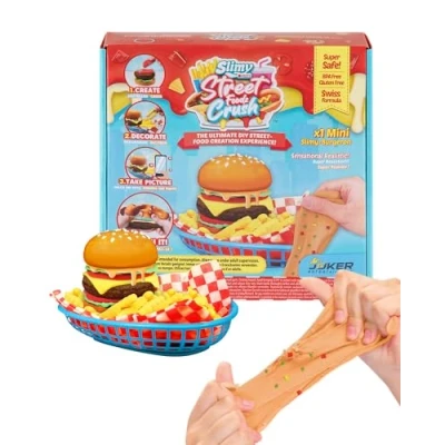 Abbildung von Slimy Street Foodz Crush Mini Burgeron, Slime und Knete Kreativ Set, Backspiel zum selber Mischen, Formen Dekorieren, kreatives Gestalten für Kinder