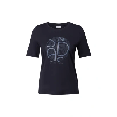 Abbildung von CECIL Damen 3227838 T Shirt mit Artwork, urban Dark Blue, Large