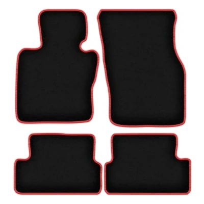 Abbildung von Wielganizator Automatte Passend für Mini Cooper F57 Cabrio 2014 Velours Autozubehör Praktische Fußmatte Auto 4 teilig schwarz rot