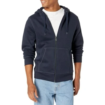 Abbildung von Amazon Essentials Herren Fleece Kapuzenpulli mit durchgehendem Reißverschluss (erhältlich in den Größen Big &amp; Tall), Marineblau, 5XL Große