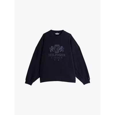 Abbildung von Tommy Hilfiger Curve Varsity Crest Sweatshirt, Damen, Größe: 48, Desert sky