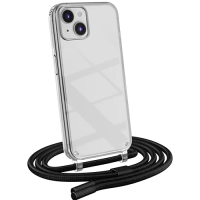 Abbildung von MyGadget Handykette für Apple iPhone 15 Plus Hülle mit Band Handyhülle Handyband zum Umhängen Kordel Schnur Case Schutzhülle Schwarz