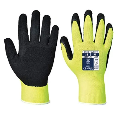 Abbildung von Portwest HiVis Grip Handschuh Latexschaum, Größe: XL, Farbe: Gelb, A340YERXL