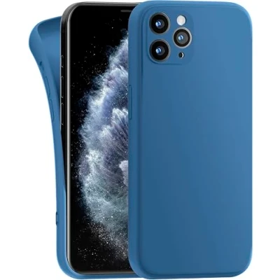 Abbildung von MyGadget Hülle Kompatibel mit iPhone 11 Pro Max robuste Silikon Schutzhülle TPU Case Slim Silikonhülle Back Cover Kratzfest Handyhülle Dunkelblau