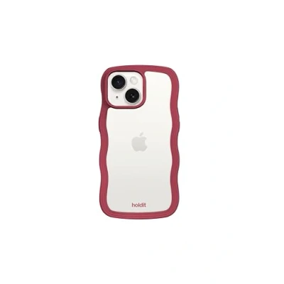 Abbildung von holdit Wavy Case Frame iPhone 15/14/13 Red Velvet/Transparent