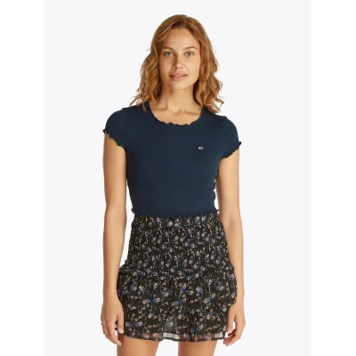 Abbildung von Tommy Jeans SLIM Essential Tshirt basic, Damen, Größe: 34, Sweet blue