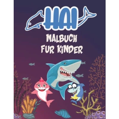 Abbildung von Hai Malbuch für Kinder: Weißer Hai, Hammerhai &amp; andere Haie Buch Kinder Jungen Mädchen, Alter 2 4 oder 8 mit 100 Malvorlagen von Haien ... die Spaß Styles.