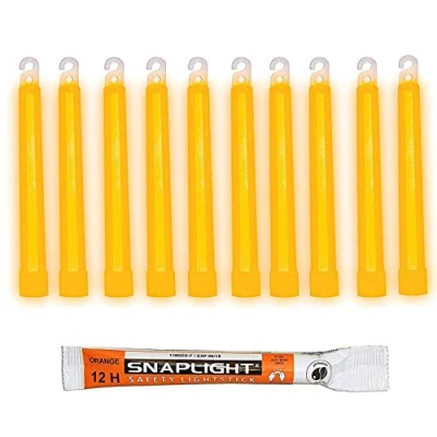 Abbildung von Cyalume SnapLight Knicklichter in Orange (100 er Pack) 15 cm Glow Sticks mit Haken am Ende ultra helle Light einer Leuchtdauer von 12 Stunden