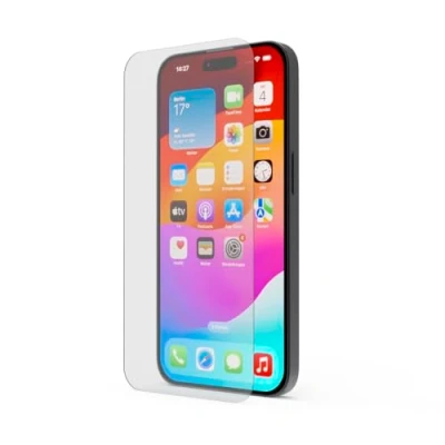 Abbildung von Hama Schutzglas für Apple iPhone 15 Plus/15 Pro Max (iPhone Glasschutz mit 9H Härte kratzfest u. stoßfest, gehärtetes Sicherheitsglas Schutzklasse 7, Displayschutz) transparent