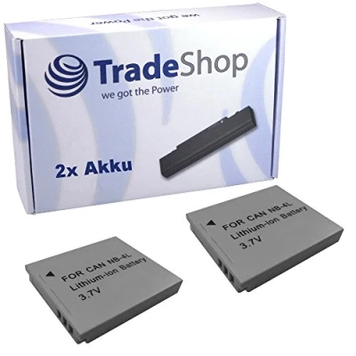 Abbildung von 2X Kamera Li Ion Akku 850mAh für Canon DIGITAL Ixus 30 40 50 55 60 65 70 75 80 is 82 100 i7 PowerShot SD200 SD300 SD400 SD430 SD450 SD600 SD630 TX1 IXY