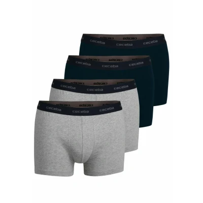 Abbildung von Ceceba Herren Boxershorts Pants Unterhosen Baumwolle 4er Pack (5XL 12, Dunkelblau Grau Melange)