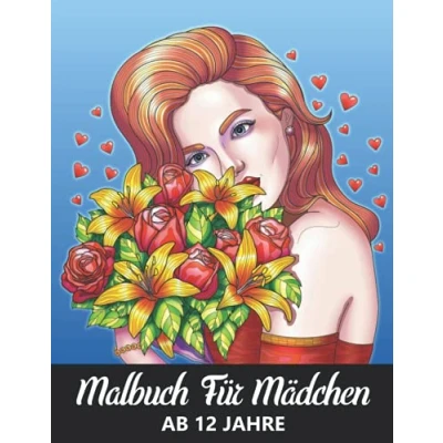 Abbildung von Malbuch für Mädchen ab 12 Jahre: Zen inspiriertes Beschäftigungsbuch kreative Entfaltung, Stressbewältigung und Entspannung Tolles Geschenk Frauen Erwachsene